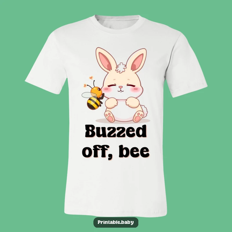Funny Bunny Startled by Bee T-Shirt: A Hilarious and Comfy Tee!