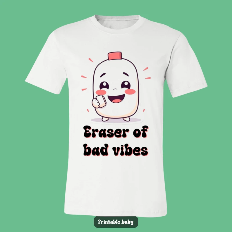 Funny Eraser T-Shirt: Mischievous Character Erasing Smiles, Hilarious Apparel Gift