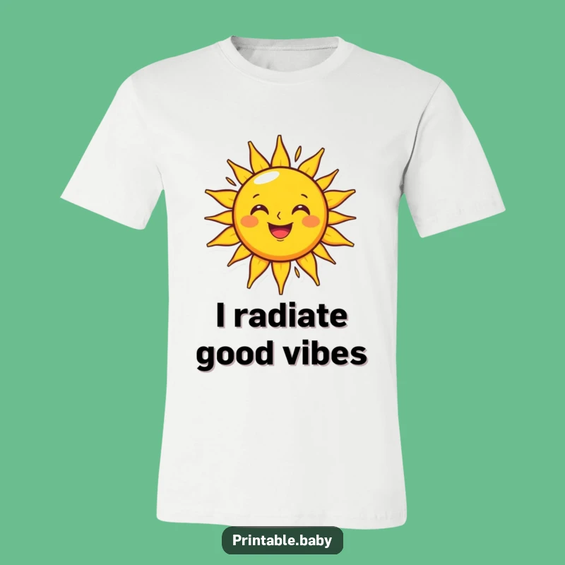 Funny Grinning Sun T-Shirt: Happy Sunshine Character, Awesome Funny Gift for All