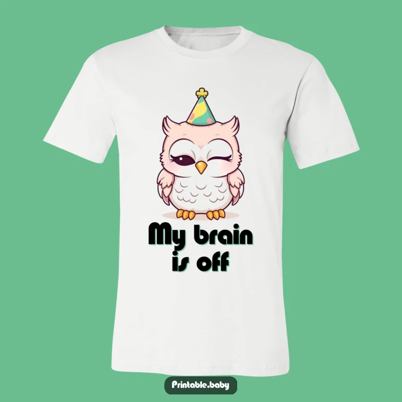 Funny Sleepy Baby Owl Party Hat T-Shirt - Comfy & Hilarious Outfit
