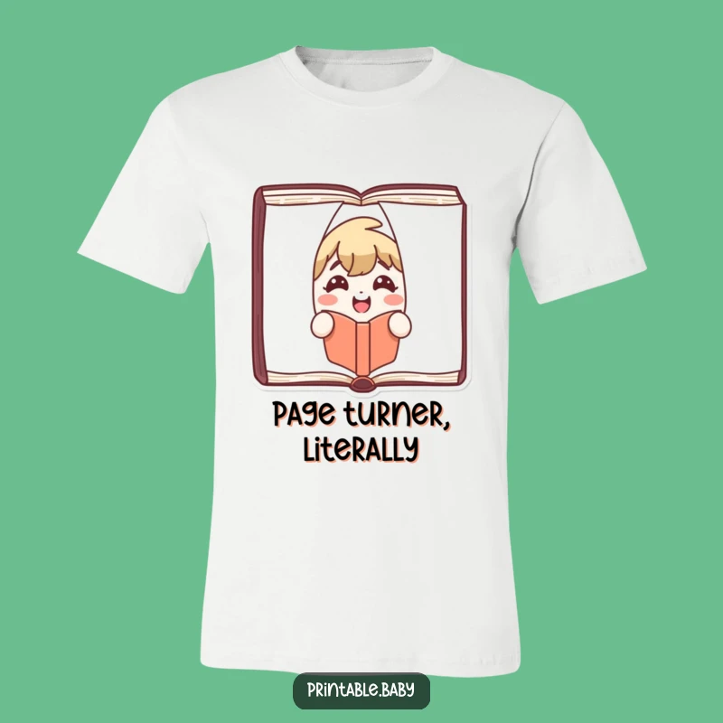 Funny Book Character T-Shirt: Joyful Peeking Smile, Ultimate Reader Tee