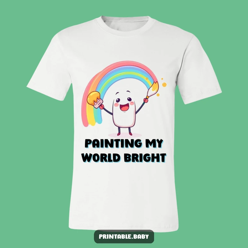 Funny Paintbrush Rainbow T-Shirt: Artistic Fun Tee, Hilarious Gift!