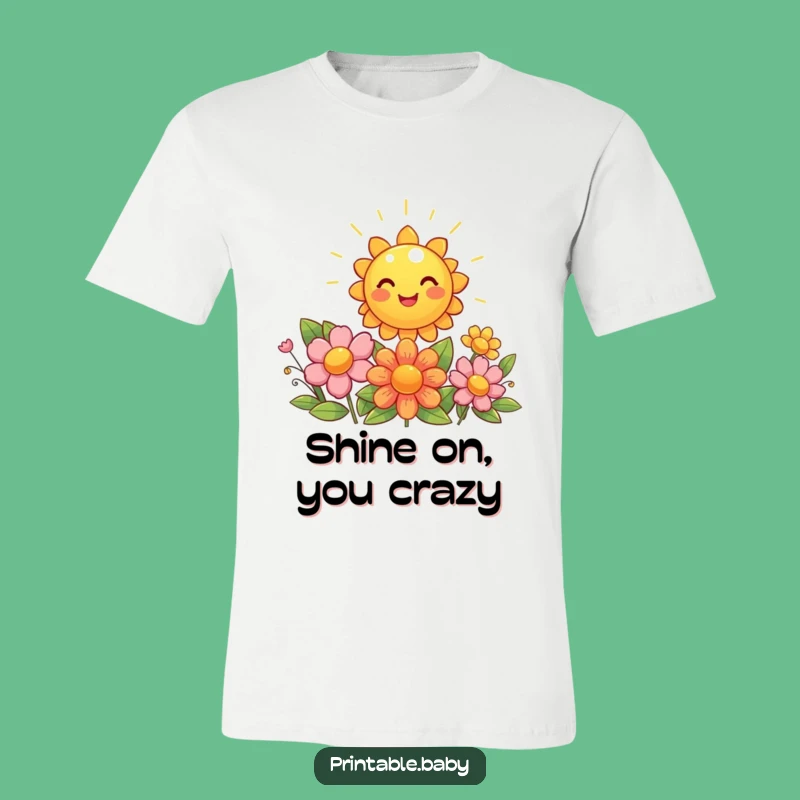Funny Sun Flowers T-Shirt - Giggling Bright Character Tee