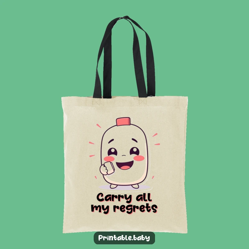 Funny Eraser Tote Bag: Mischievous Character Carries Humor, Stylish Accessory Gift