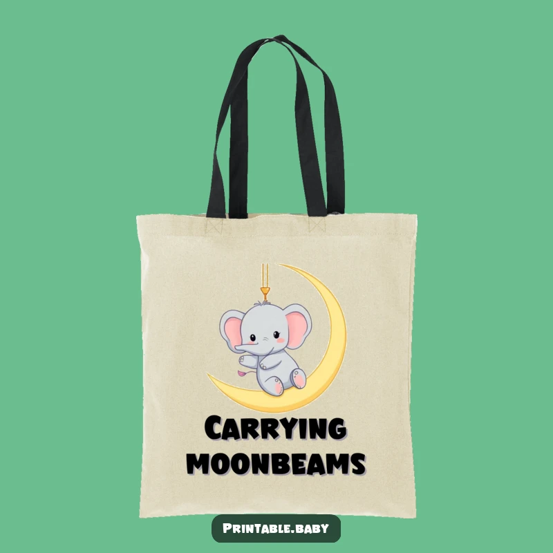Funny Elephant Moon Tote Bag: Carry Your Dreams with Style