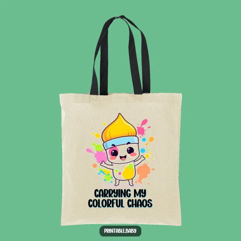 Funny Paintbrush Splash Tote Bag: Carry Your Colors with This Funny Gift!