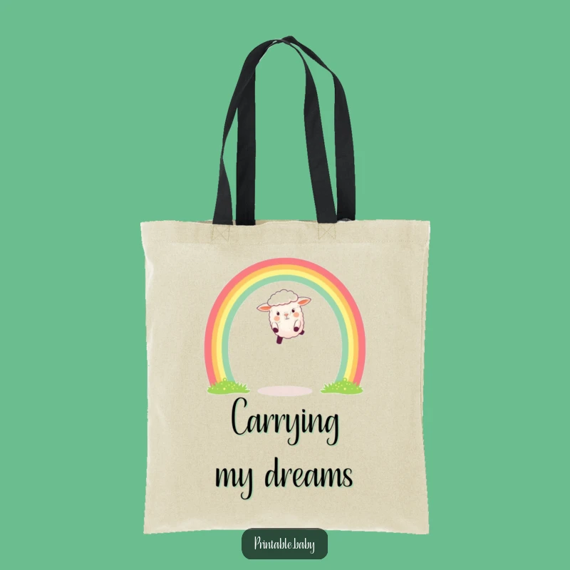 Funny Sheep Tote Bag: Rainbow Carry Bag, Excellent Funny Gift
