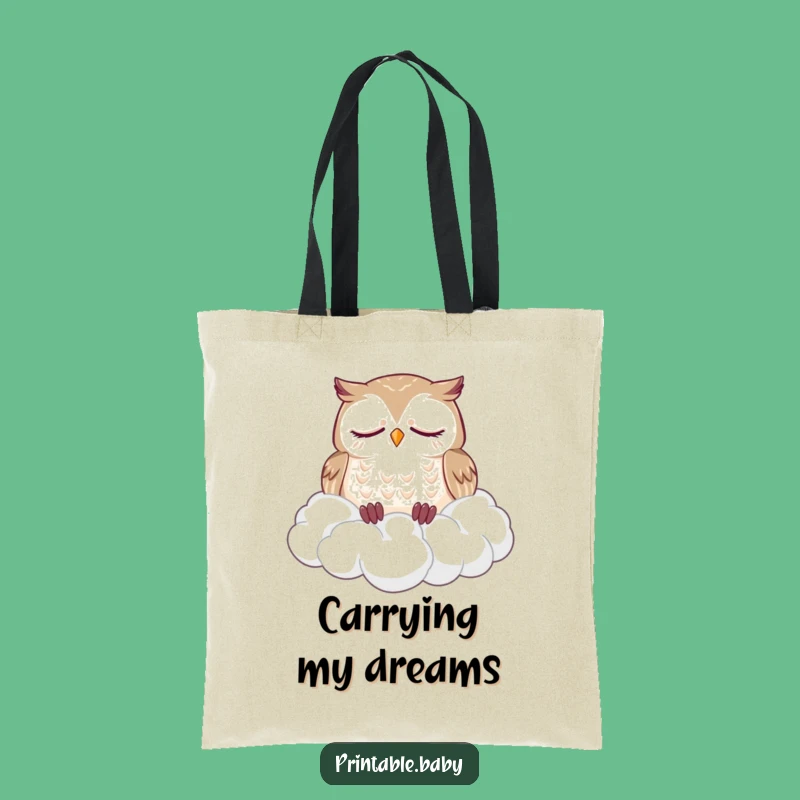 Funny Owl Cloud Tote Bag: Carry Your Calm Wherever You Go