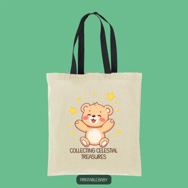 Funny Teddy Bear Stars Tote Bag - Delighted Dreamer Gift