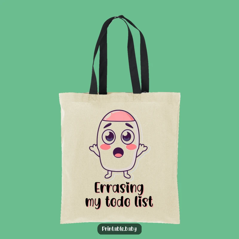 Funny Surprised Eraser Shrinking Shape Tote Bag - Stylish & Hilarious Gift