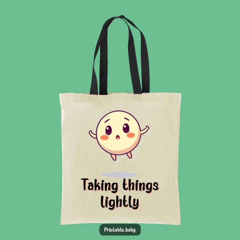 Funny Bouncing Ball Tote Bag - Surprised Character Accessory for Active & Funny Gifts