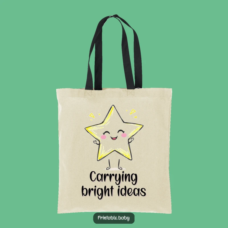 Funny Crayon Star Tote Bag: Spacious Artist Character Gift for Art Supplies