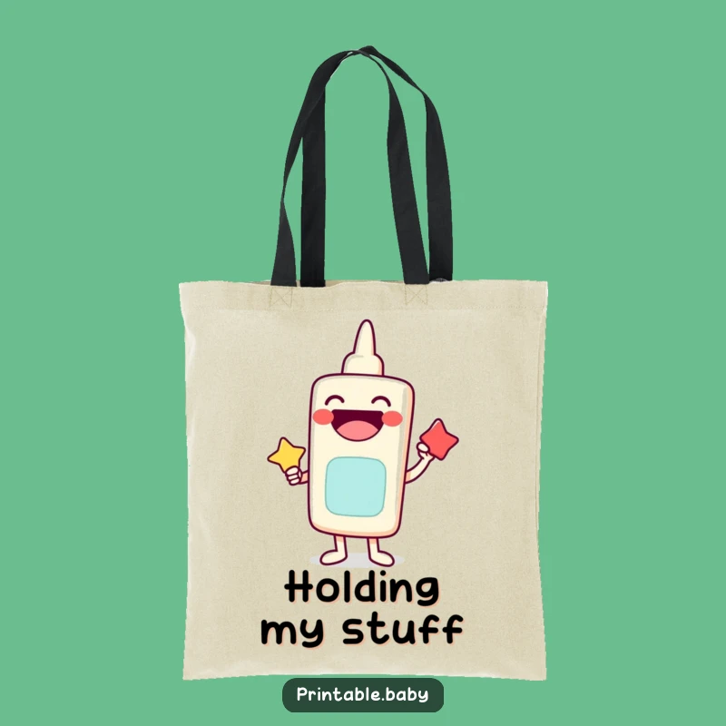 Funny Laughing Glue Stick Tote Bag: Durable Character Accessory, Perfect Funny Gift