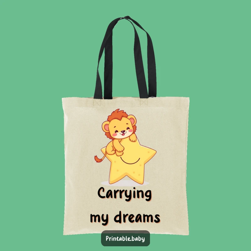 Funny Lion Cub Tote Bag: Carry Your Dreams With This Star