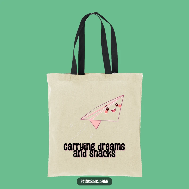 Funny Paper Airplane Tote Bag: Handy Soaring Character, Great Funny Gift for Errands