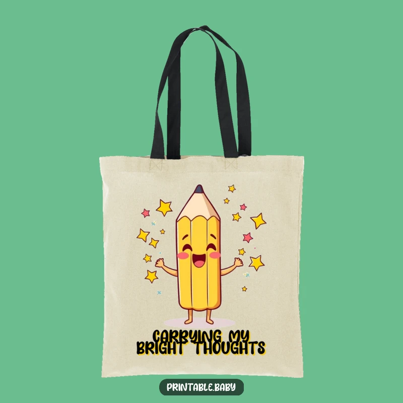Funny Pencil Stars Tote Bag: Carry Your Dreams with This Creative Funny Gift!