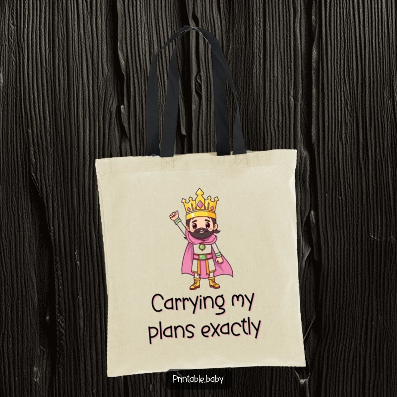 Funny tote bag with a triumphant ruler character standing proudly atop a finished drawing.