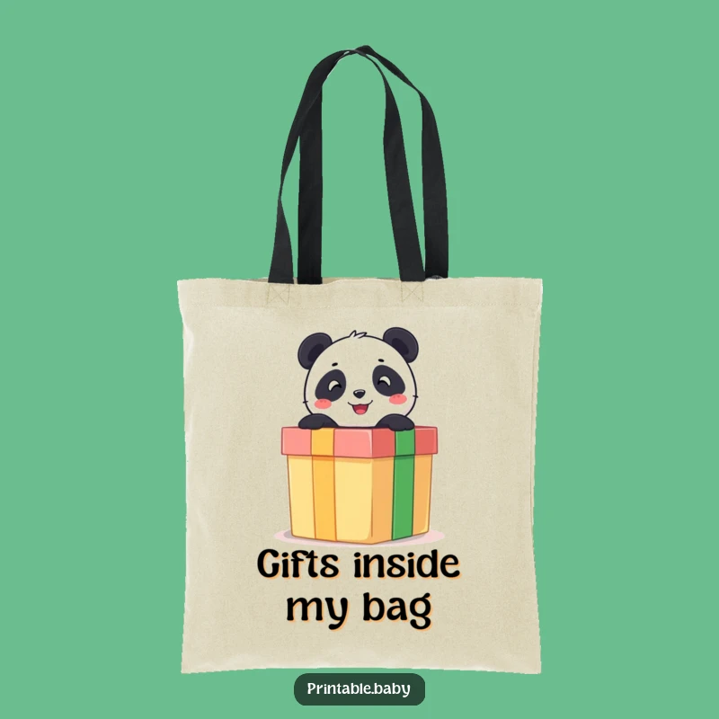 Funny Panda Tote Bag: Gift Box Stash Bag, Excellent Funny Gift