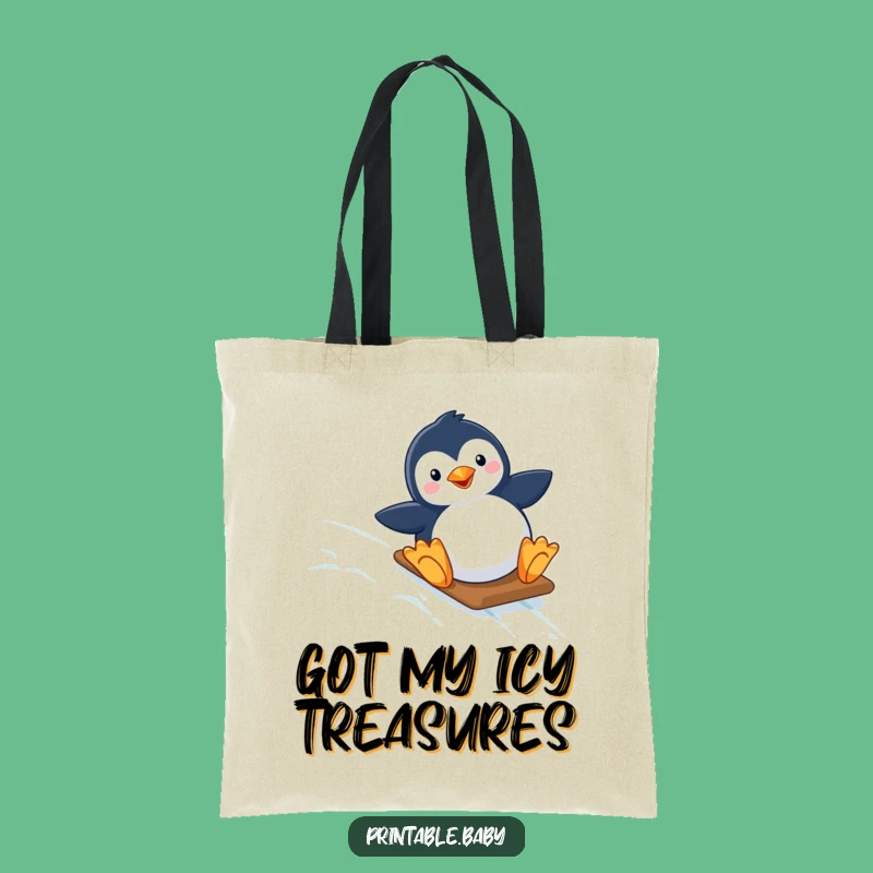 Funny Penguin Tote Bag: Carry Your Laughs With This Starry Slope