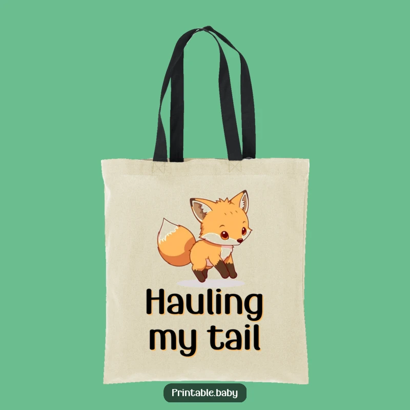 Funny Fox Cub Tote Bag: Carry Your Day with Woodland Charm