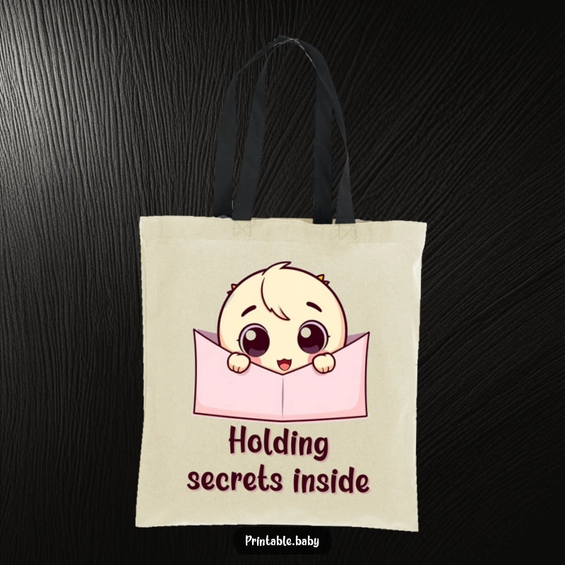 Funny Googly Eye Peeking Tote Bag: A delighted character with large eyes peeks mischievously from a fold, adding humor to this practical bag.